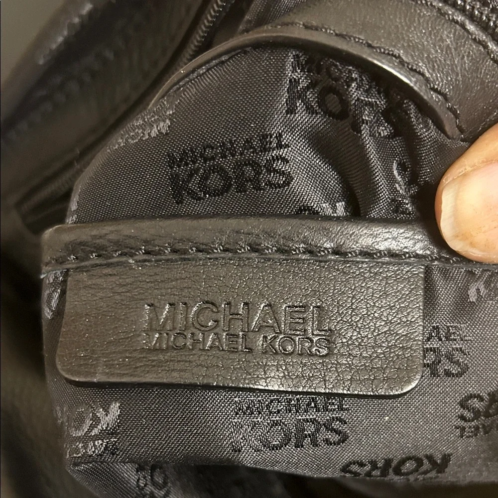 Michael Kors Black Hobo Bag with Gold Accents